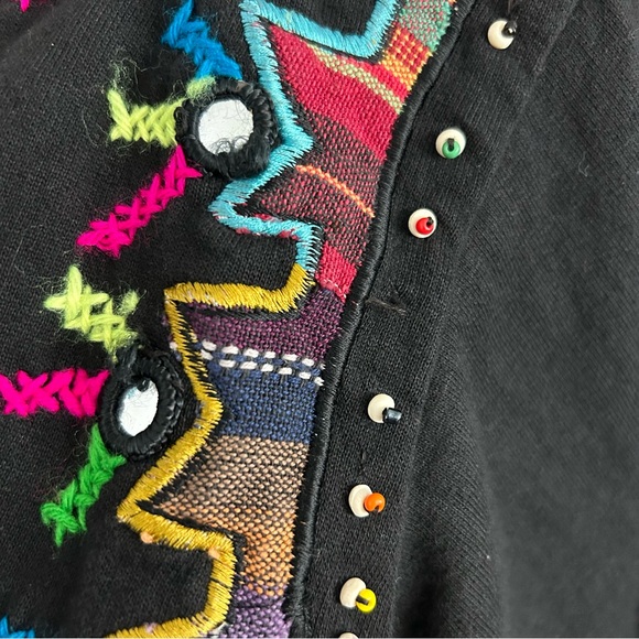 JouJou Embellished Embroidered Beaded Bolero Cropped Open Front Jacket Women’s M - Picture 5 of 10